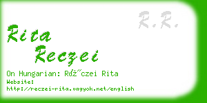 rita reczei business card